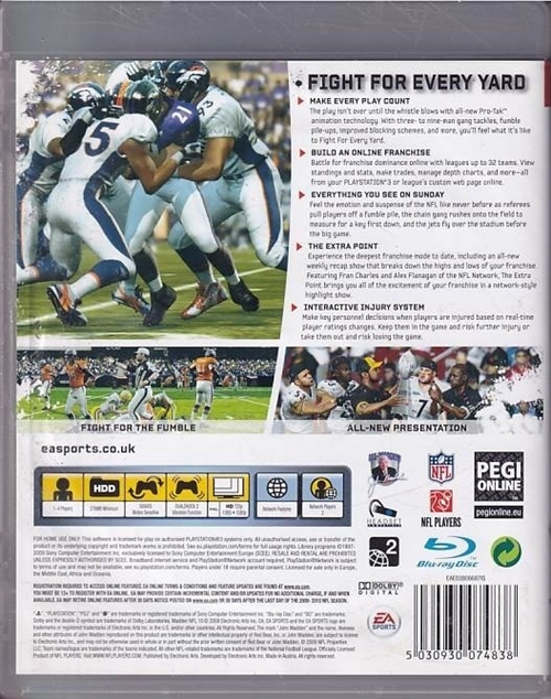 Madden NFL 10 - PS3 (B Grade) (Genbrug)